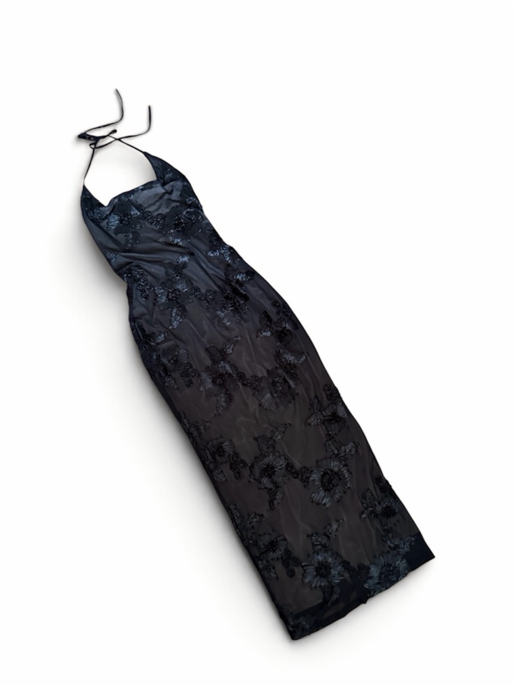 White Fox Boutique Black Lace Halter Maxi Dress